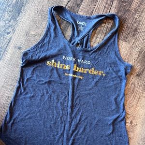Burn Boot Camp Racerback Tank - Work Hard, Shine Harder.